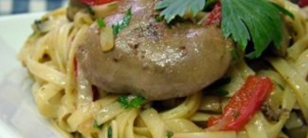 Паста с куриной печенью