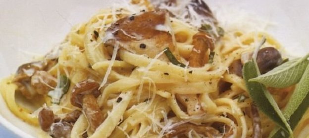 Лапша с грибами в сливочном соусе