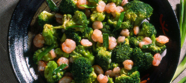 Стир Фрай из креветок с брокколи