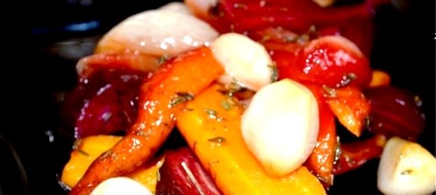 Запеченные овощи кусочками