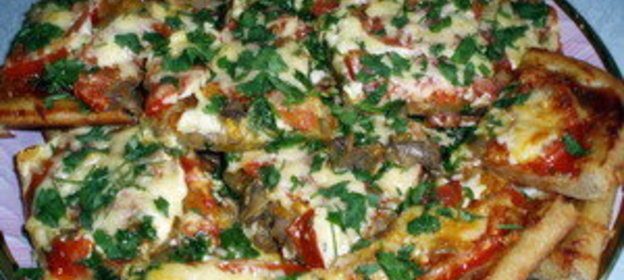 грибная пицца для всей семьи