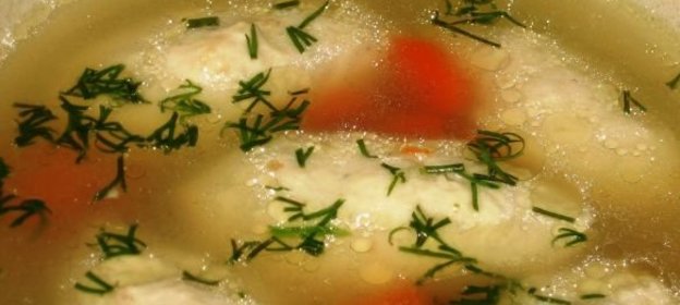 Бульон с куриными галушками