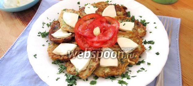 Оладьи из кабачков с луком-шалотом