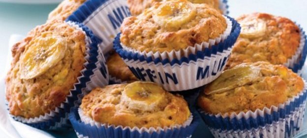 Маффины с бананами и овсяными хлопьями