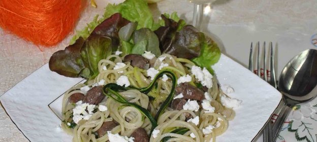 Вкусные будни «Спагетти с куриными сердечками» на конкурс «Я+ Серж Маркович...»