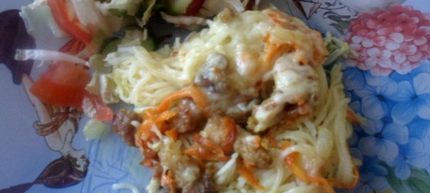 Бабушкин кассероль (запеканка из спагетти)