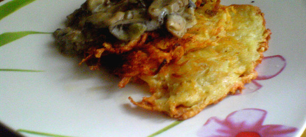 Хрустящие драники с шампиньонами