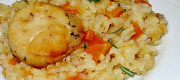 Ризотто с тыквой и морскими гребешками