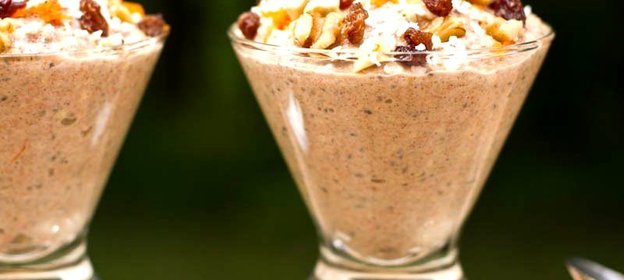 Десерт из зелёной гречки и ягод