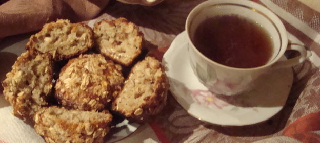 Овсянно-банановые маффины со штрейзелем