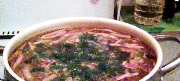 Солянка на курином бульоне