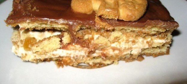 Быстрый кофейный торт с творожным кремом