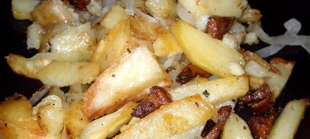 Жареная картошка с салом
