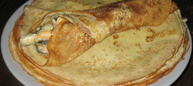 Блины с морскими ракушками