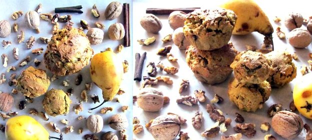 Грушевые маффины с грецким орехом