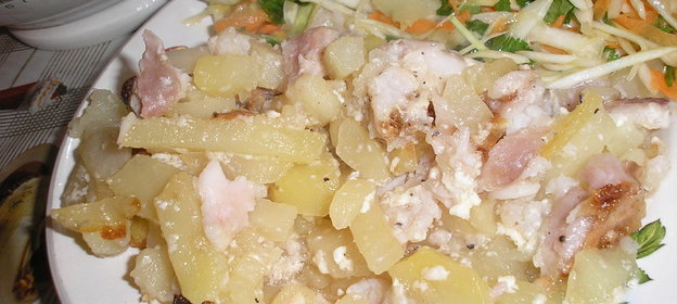 Морской язык запеченный с картошечкой возможно вариант