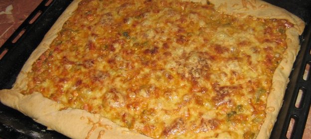 Пицца домашняя (тонкий слой теста)