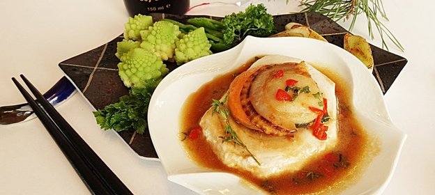 Судзуки с хотате-гай - морской окунь с гребешком