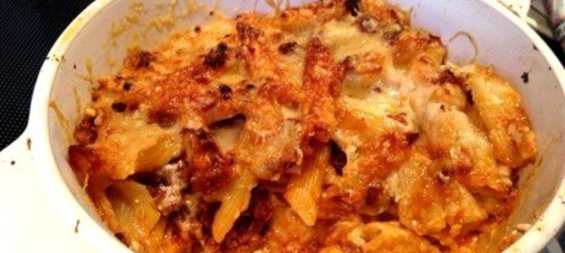 Сырно-мясная запеченная паста