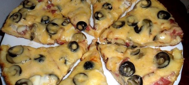 Пицца на сковороде на кефире