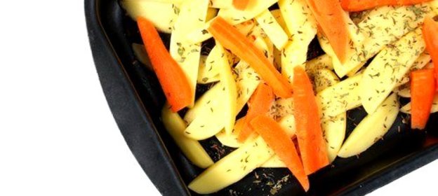 Запеченые овощи в лимонном соке со шнитт-луком