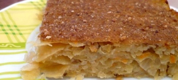 Овощная запеканка с квашеной капустой