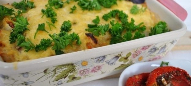 Запеканка из свежей капусты с перловкой и грибами
