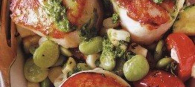 Салат из малины с персиками