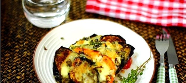 Овощи с моцареллой в духовке