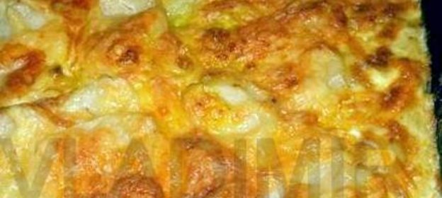 Сырная запеканка на песочном тесте