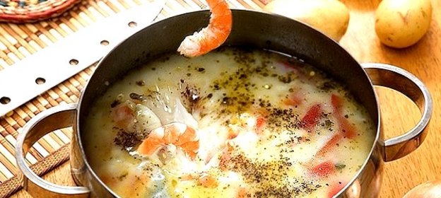 Суп Морской коктейль со сливками