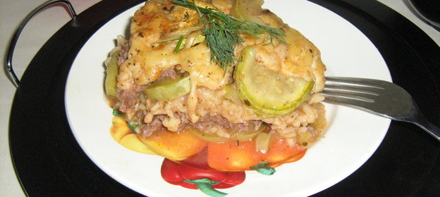 Слоёная запеканка с кабачками или ужин для всей семьи