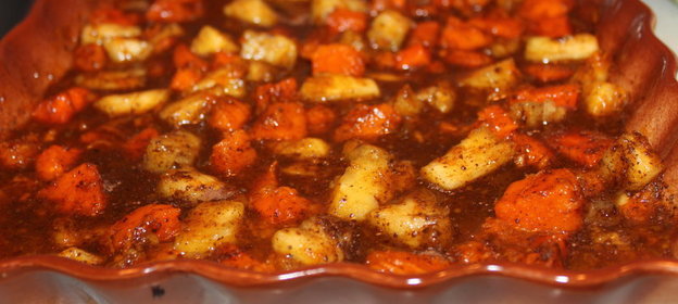 Легкий десерт из тыквы с ананасом