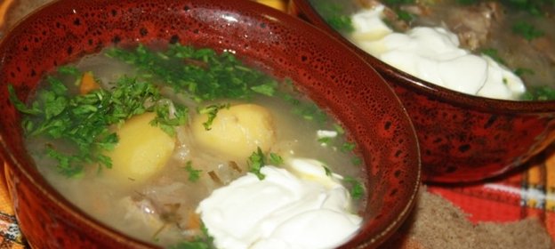 Щи с говядиной и квашеной капустой