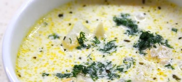 Суп хлебный с сыром и луком