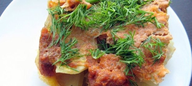 Картофельная запеканка в микроволновке