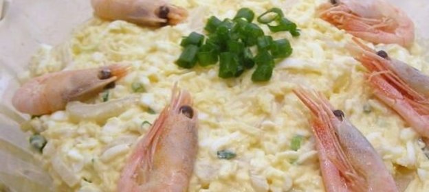 Салат Нежный с кальмарами