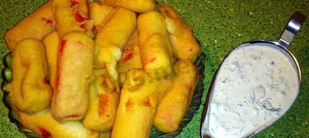 Фаршированные крабовые палочки в пивном кляре