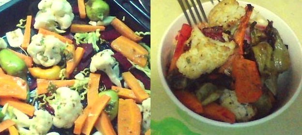 Запеченные овощи в медово-горчичном соусе