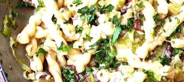 Паста карбонара с цукини