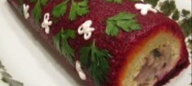 Салат-рулет Селедка под шубой