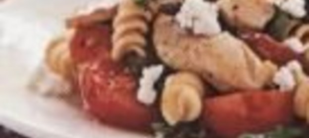 Макароны с курятиной и спаржей