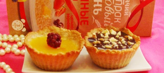 Корзиночки из овсяных хлопьев с апельсиновым желе