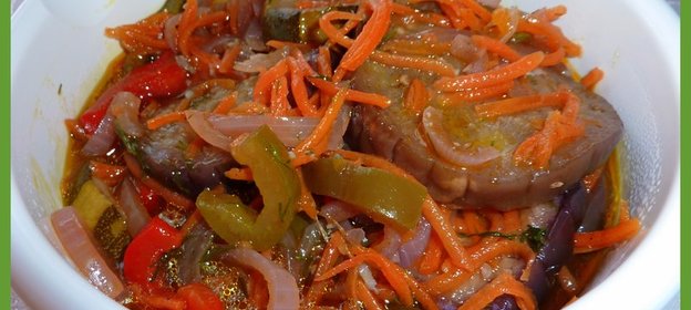 Вкусная овощная закуска-салат Баклажан + Кабачок