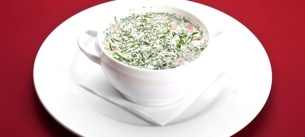 Окрошка на курином бульоне