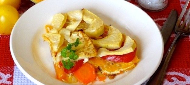 Запеканка с патиссонами