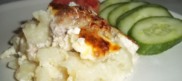 Картофельная запеканка с тефтельками