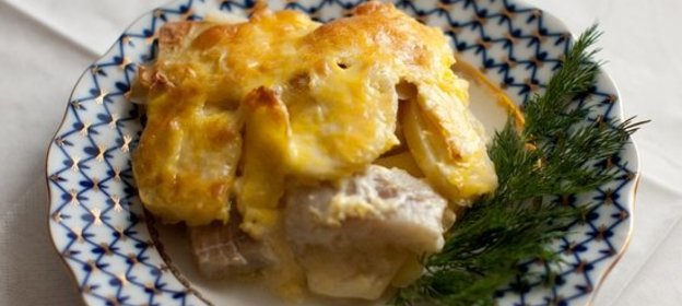 Запеканка с картофелем и рыбой
