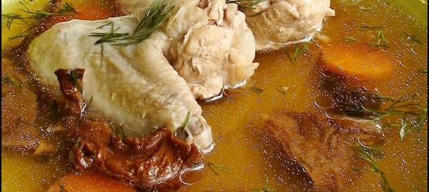 Куриный бульон с лесными грибами. Тест-драйв