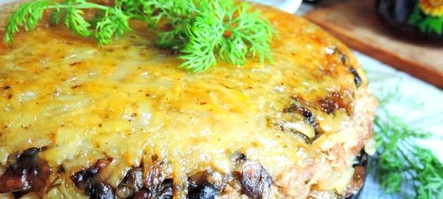 Постная запеканка с грибами